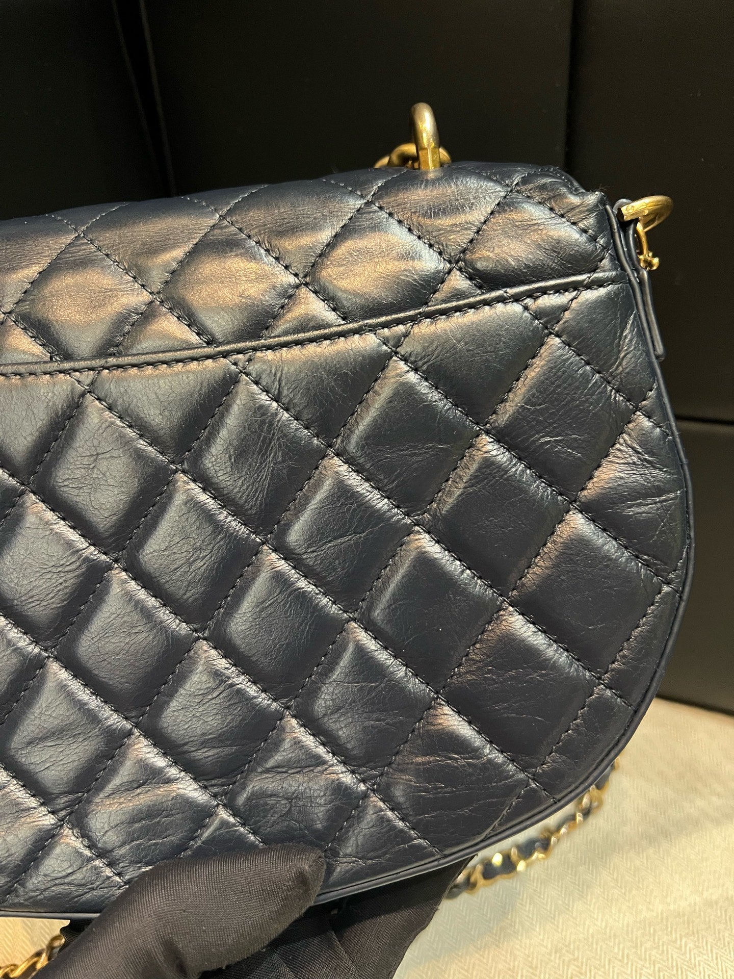 Chanel - Saddle Bag - Leather - Blue - (small)