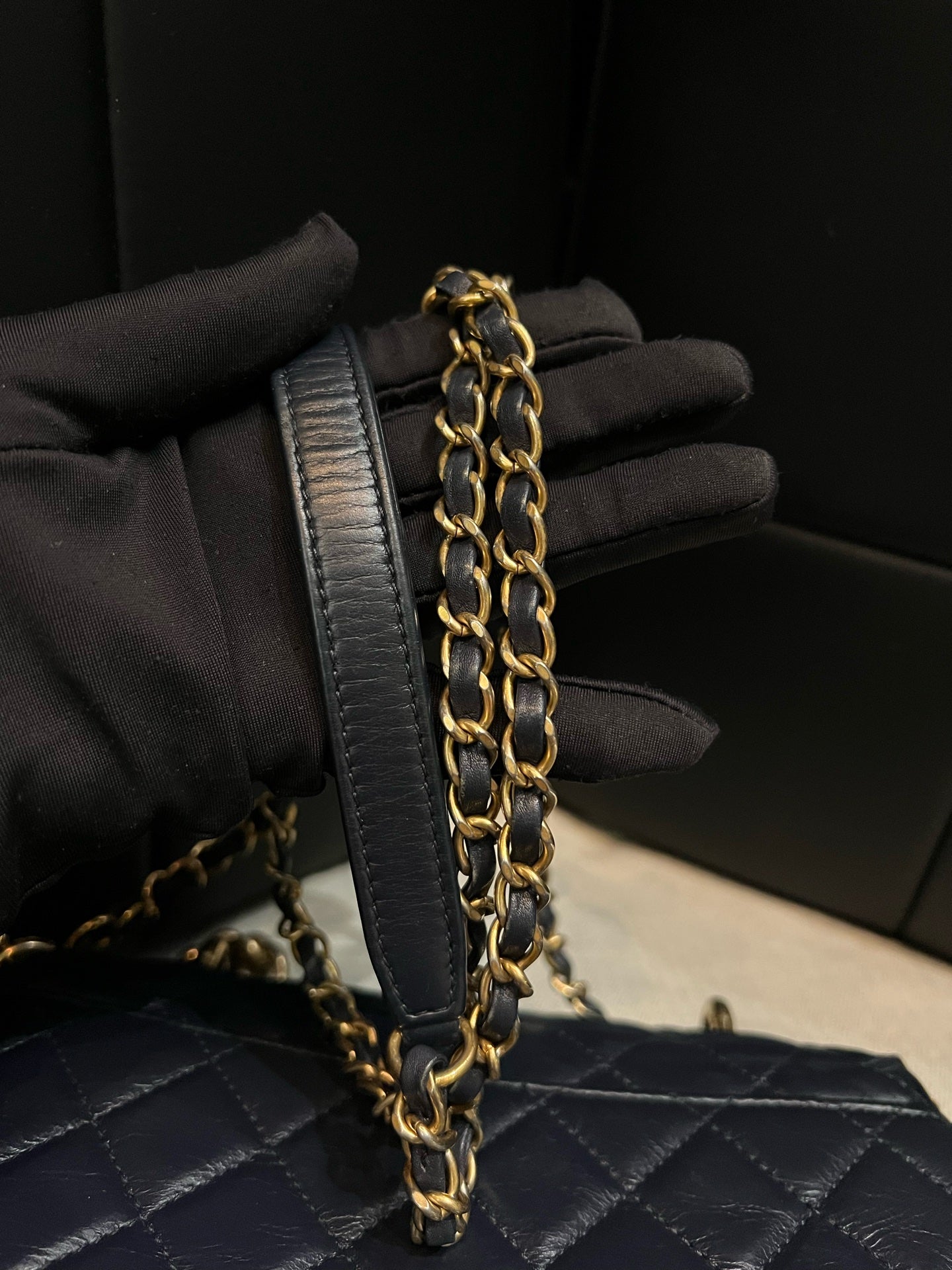 Chanel - Saddle Bag - Leather - Blue - (small)