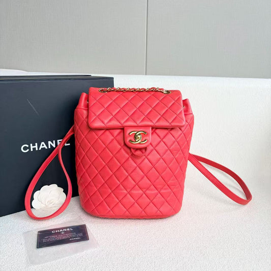 Chanel - Salzburg Backpack - Lambskin leather - Red - (medium)