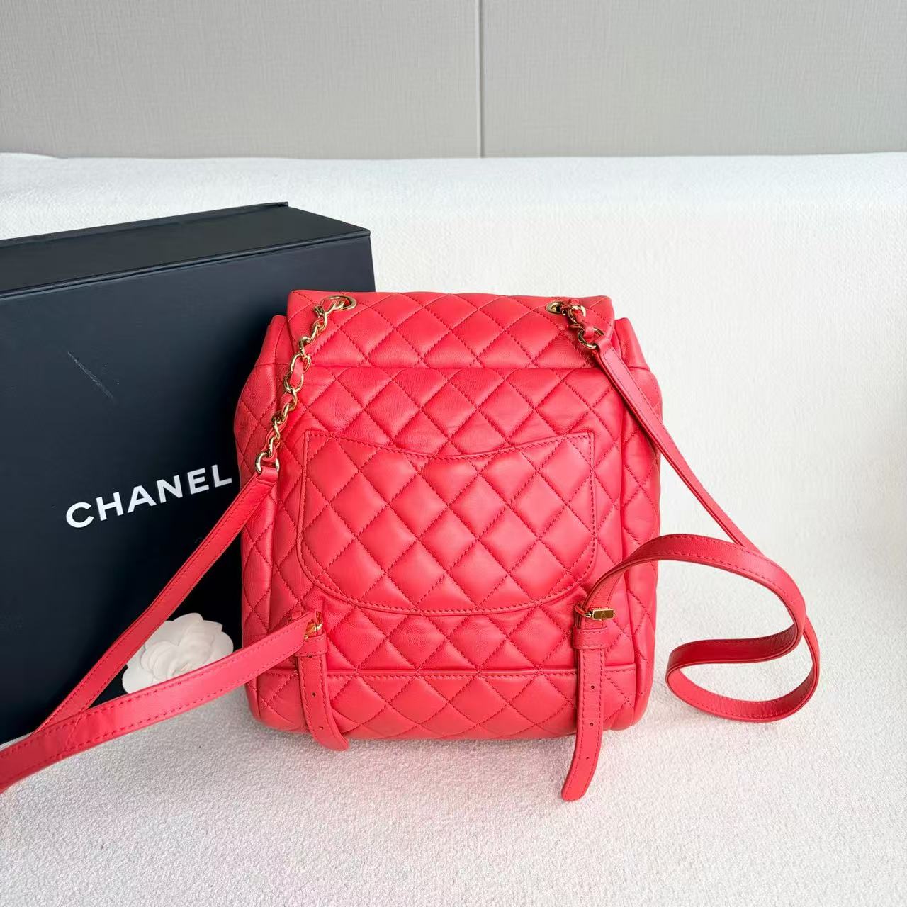 Chanel - Salzburg Backpack - Lambskin leather - Red - (medium)