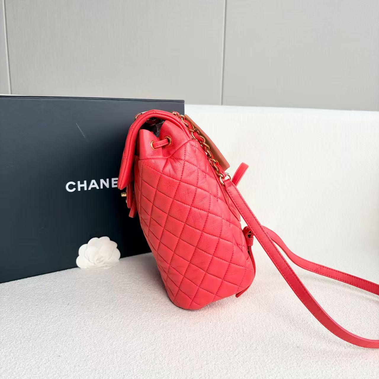 Chanel - Salzburg Backpack - Lambskin leather - Red - (medium)