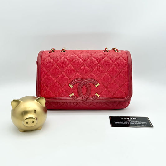 Chanel - Seasonal Flap Bag - Leather - Red - (small)