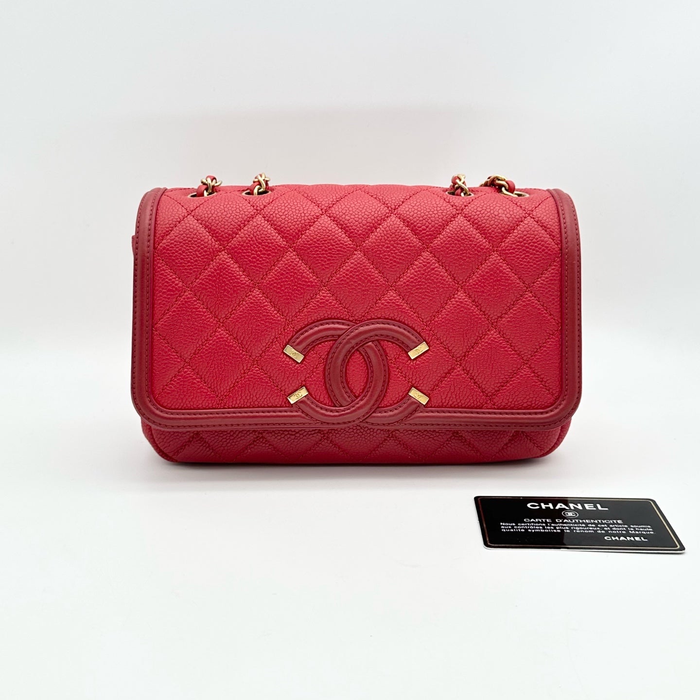 Chanel - Seasonal Flap Bag - Leather - Red - (small)