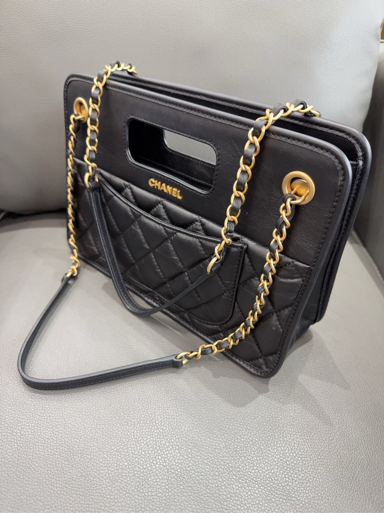 Chanel - Shopping Bag Briefcase - Leather - Black - (medium)