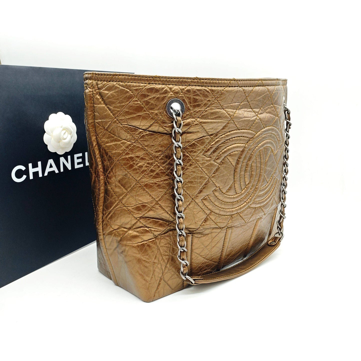 Chanel - Shopping Tote - Cowhide leather - Bronze - (large)