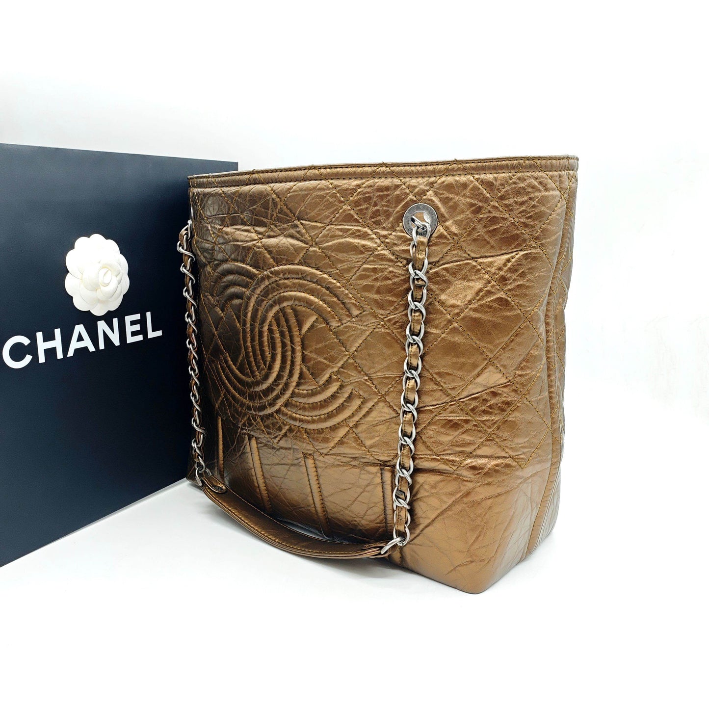Chanel - Shopping Tote - Cowhide leather - Bronze - (large)