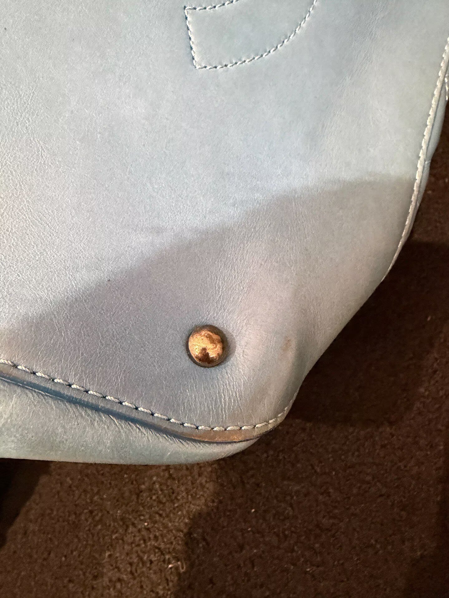 Chanel - Shopping Tote - Lambskin leather - Light blue - (large)