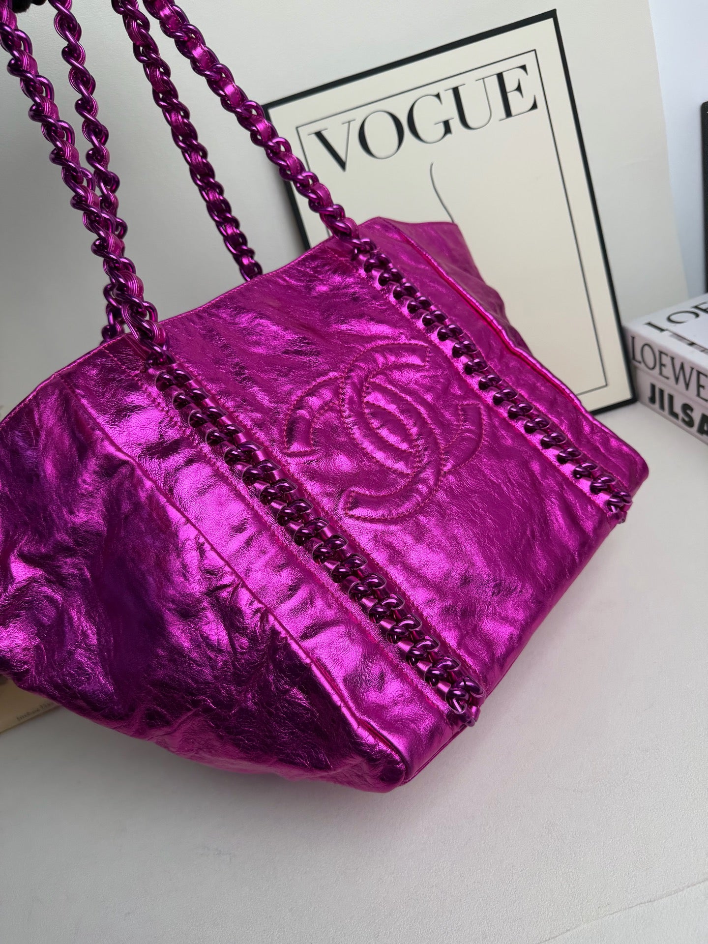 Chanel - Shopping Tote - Leather - Pink - (Other)