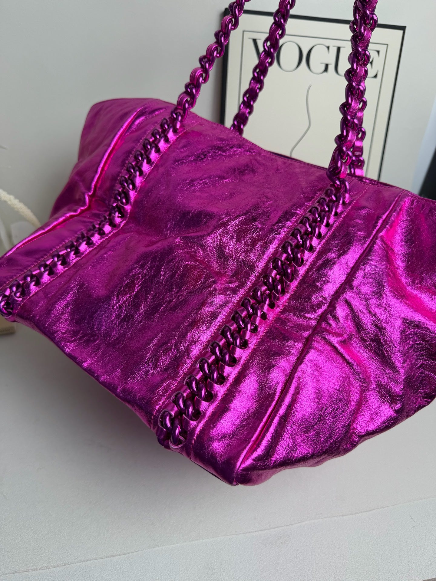 Chanel - Shopping Tote - Leather - Pink - (Other)