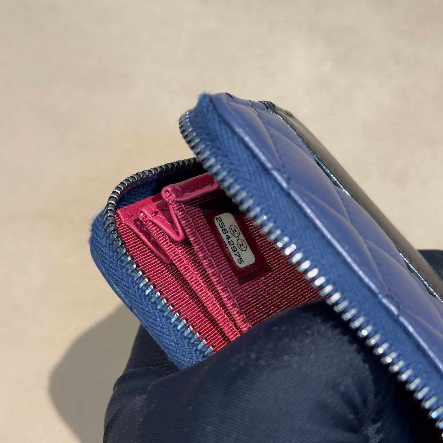 Chanel - Small Zip Around Wallet - Calfskin - Blue - (Small)