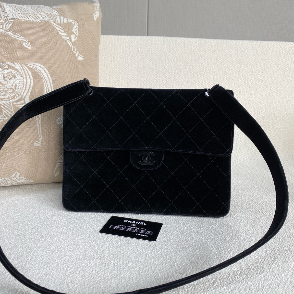 Chanel - so Black Kelly Shoulder Bag - Velvet - Black - (medium)