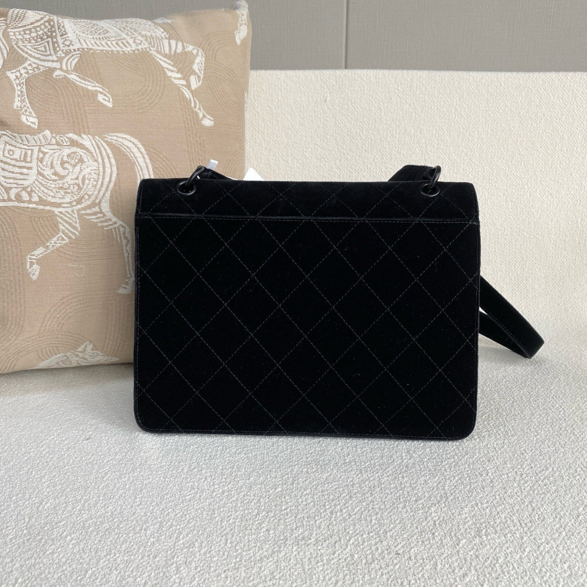 Chanel - so Black Kelly Shoulder Bag - Velvet - Black - (medium)