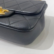 Chanel - Square Mini Flap with Top Handle - Lambskin leather - Black - (mini)