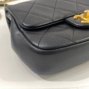 Chanel - Square Mini Flap with Top Handle - Lambskin leather - Black - (mini)