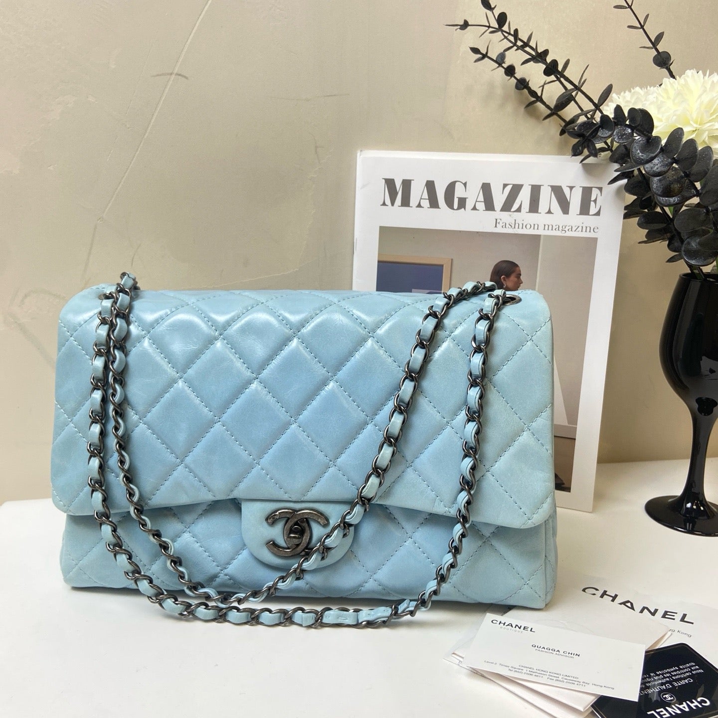 Chanel - Timeless/Classique - Leather - Blue - (large)