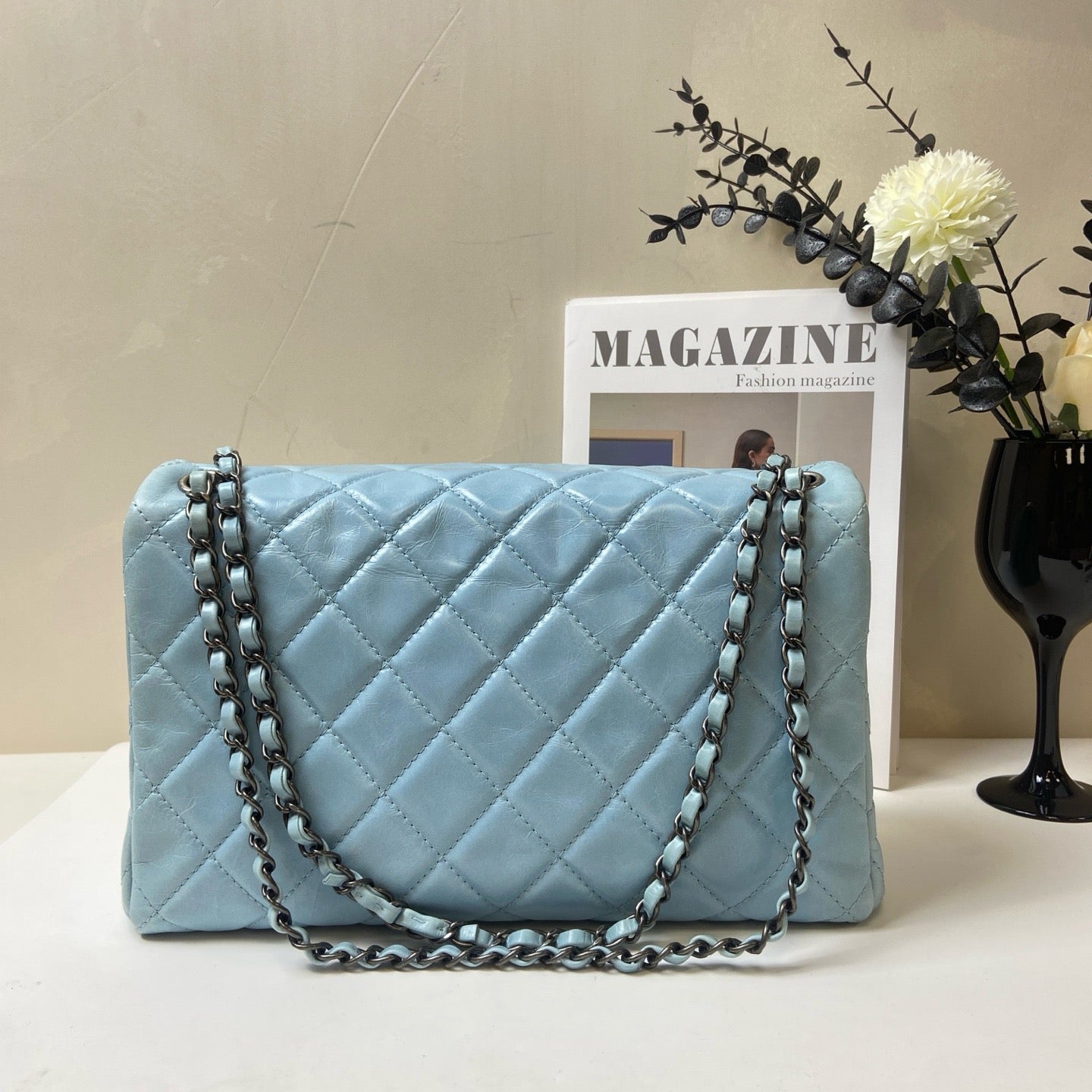Chanel - Timeless/Classique - Leather - Blue - (large)