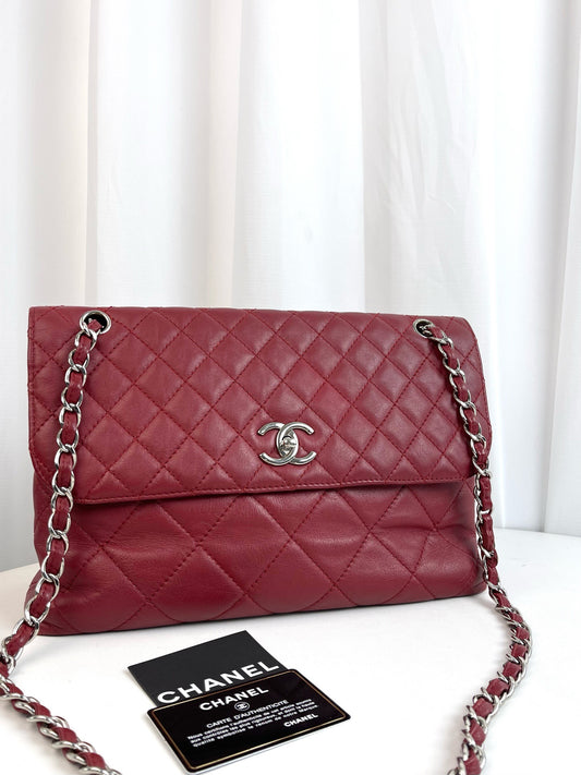 Chanel - Timeless/Classique - Leather - Burgundy - (medium)