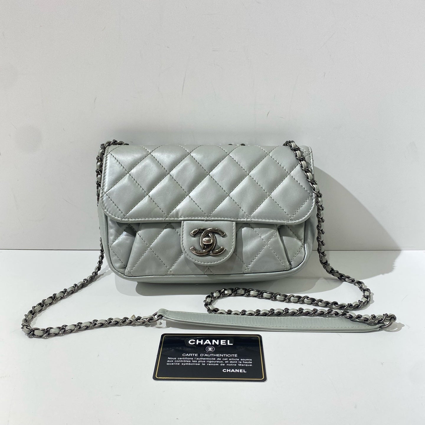 Chanel - Timeless/Classique - Leather - Grey - (mini)