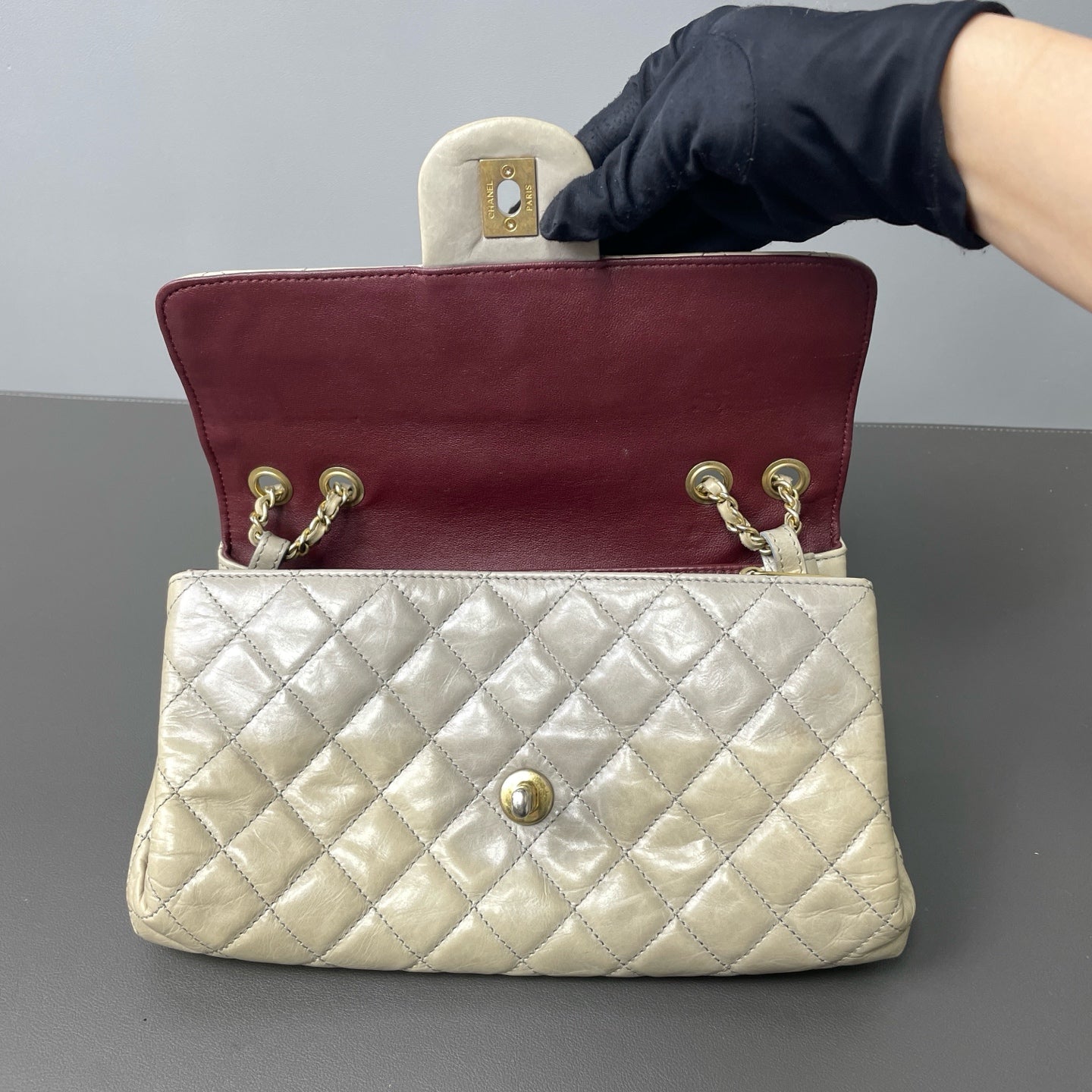 Chanel - Timeless/Classique - Leather - Grey - (mini)