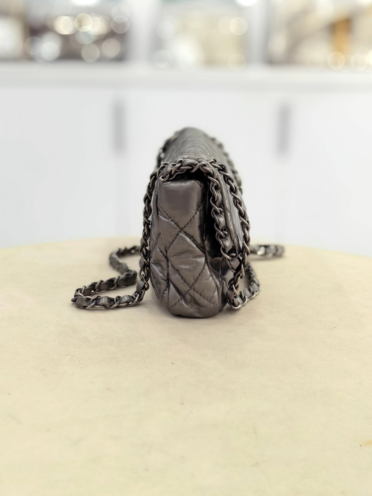 Chanel - Timeless/Classique - Leather - Grey - (small)
