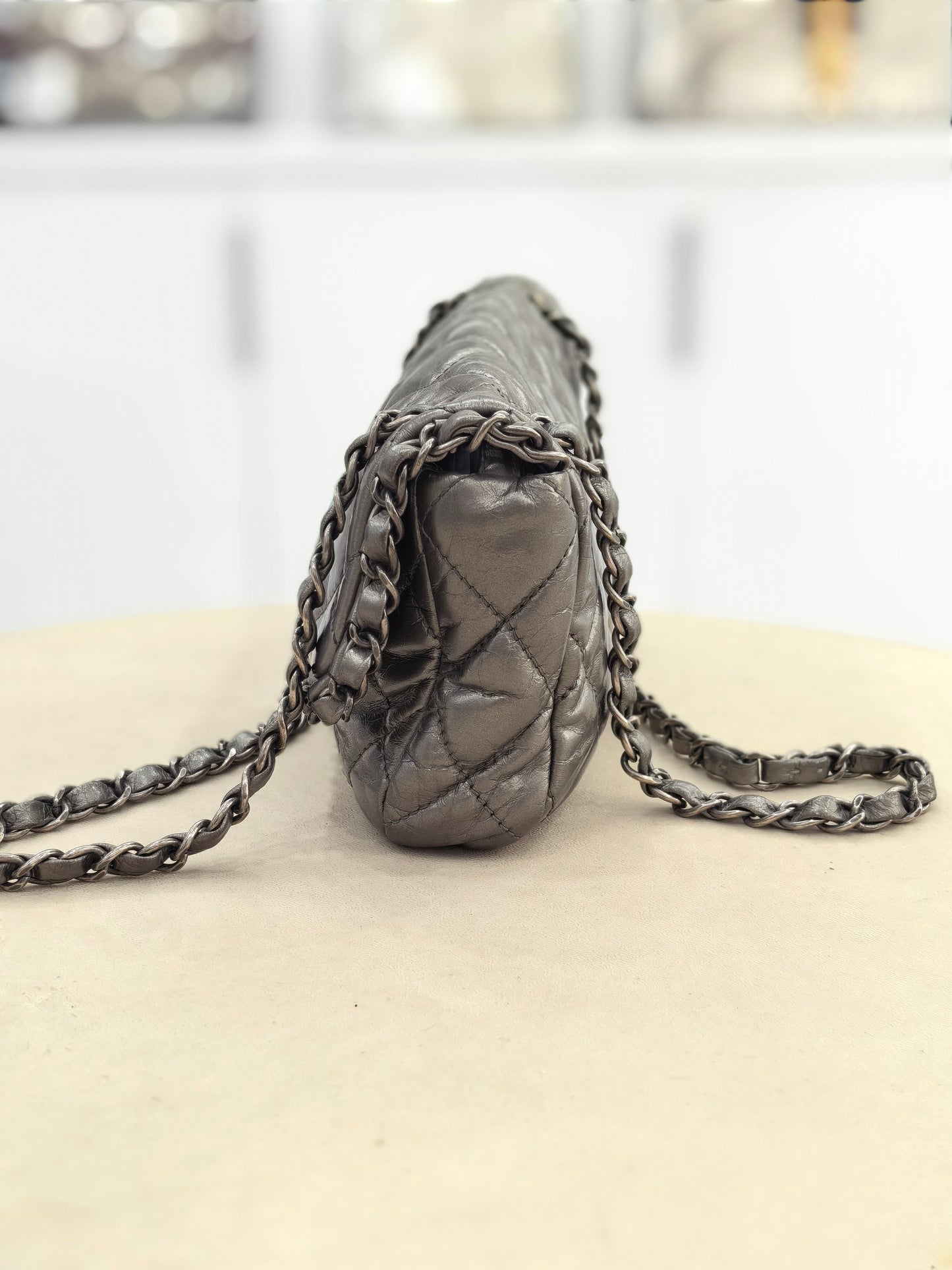 Chanel - Timeless/Classique - Leather - Grey - (small)
