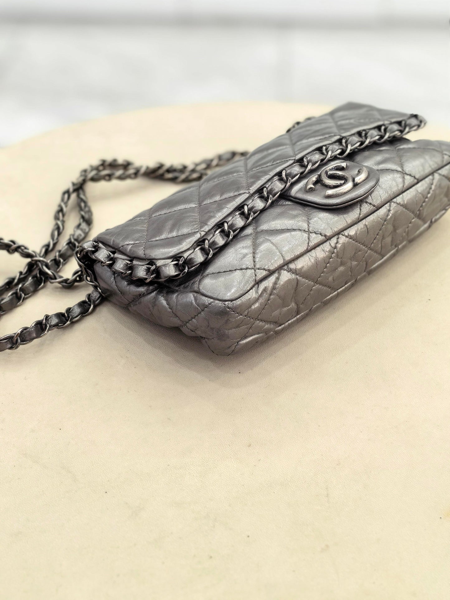 Chanel - Timeless/Classique - Leather - Grey - (small)