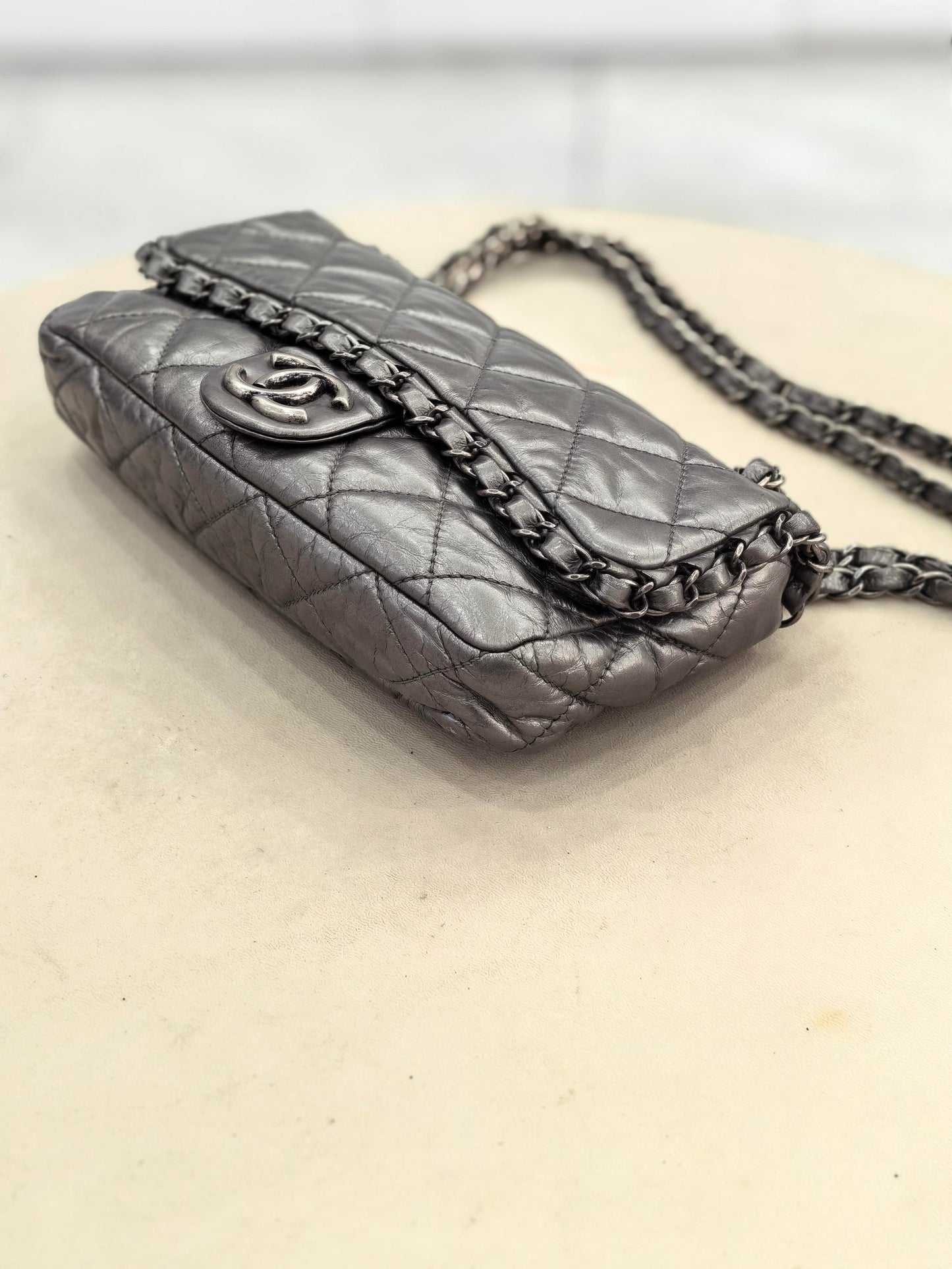 Chanel - Timeless/Classique - Leather - Grey - (small)