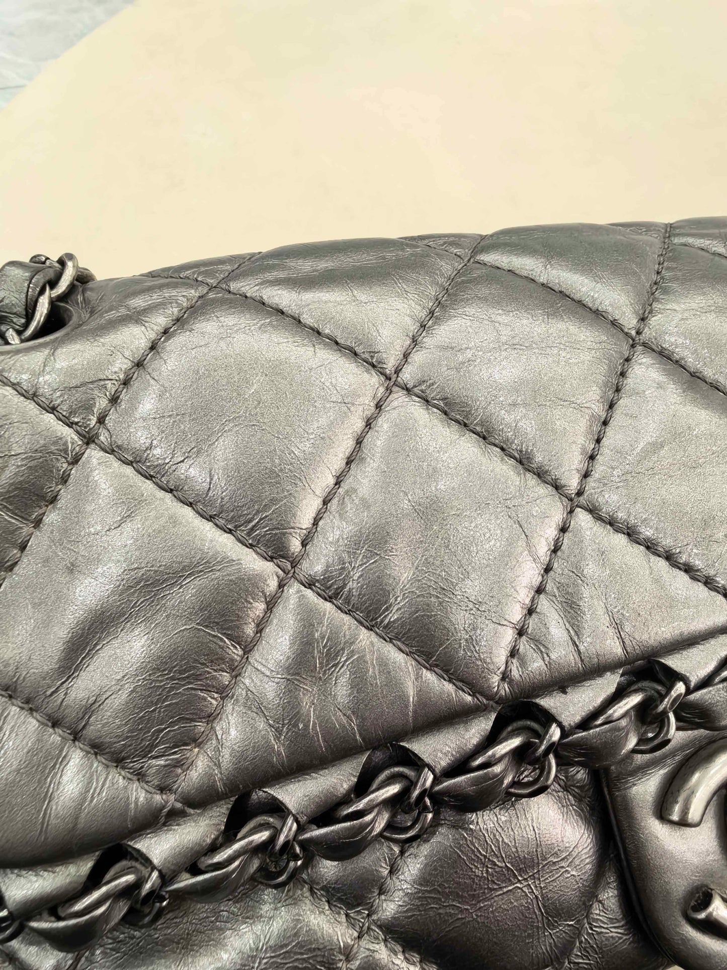 Chanel - Timeless/Classique - Leather - Grey - (small)
