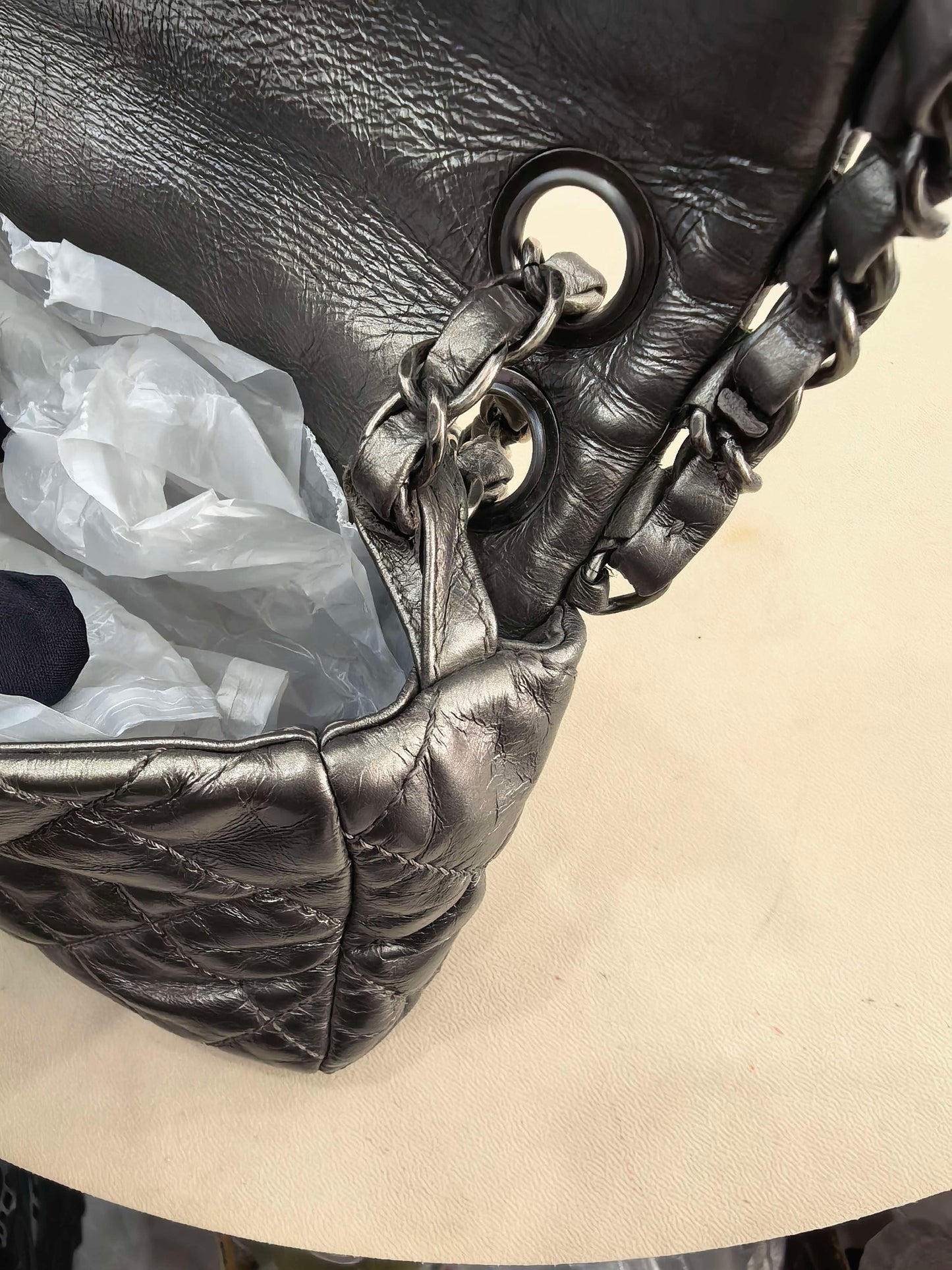 Chanel - Timeless/Classique - Leather - Grey - (small)