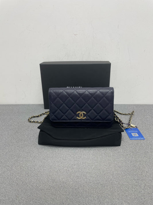 Chanel - Timeless/Classique - Leather - Navy - (mini)