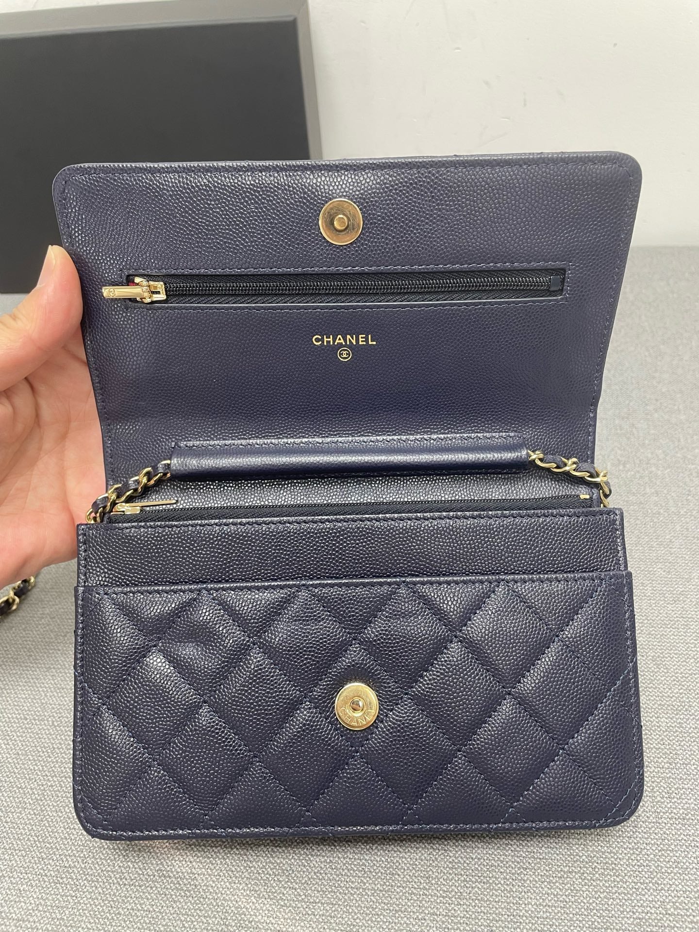 Chanel - Timeless/Classique - Leather - Navy - (mini)