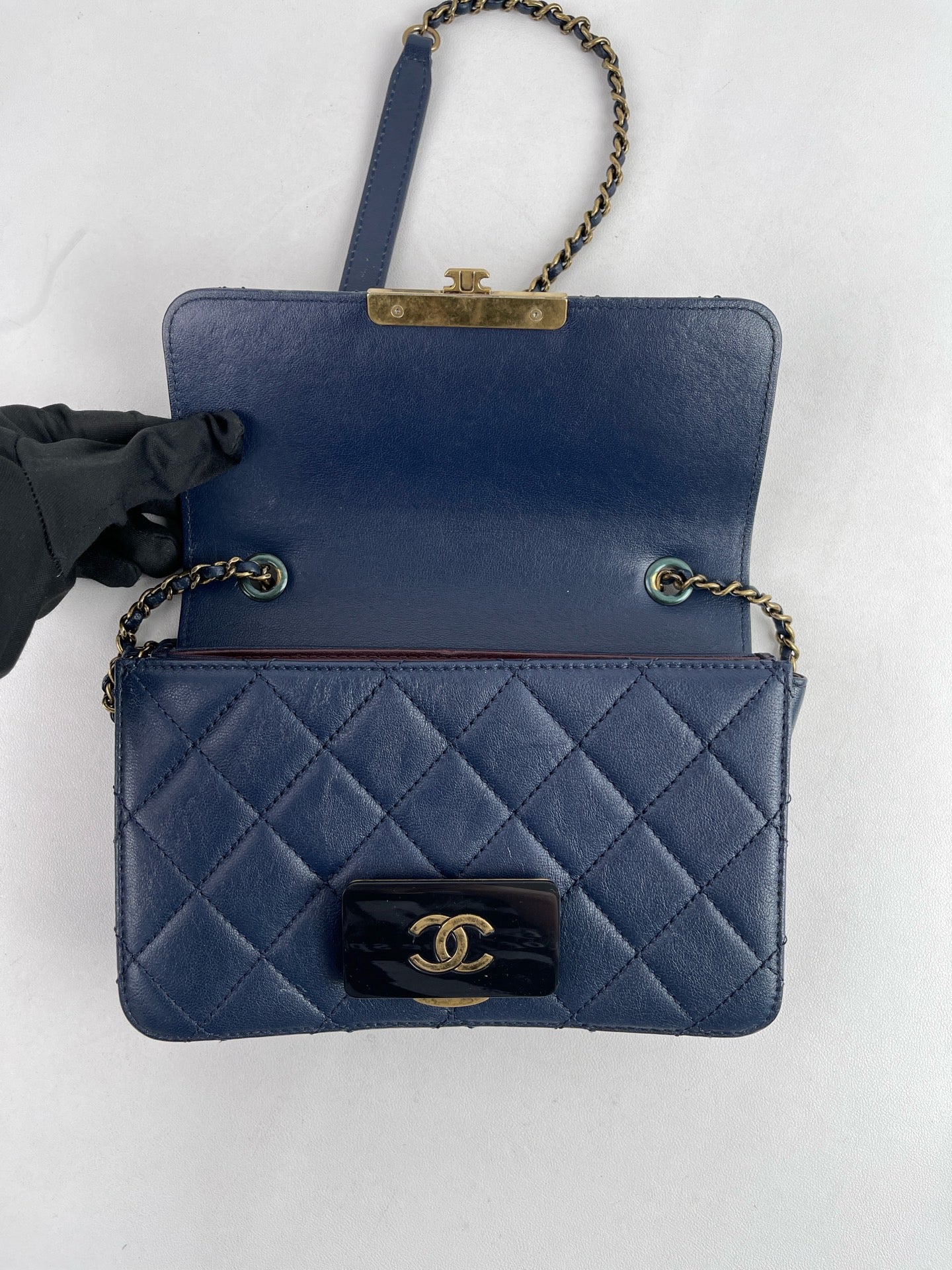 Chanel - Timeless/Classique - Leather - Navy - (mini)