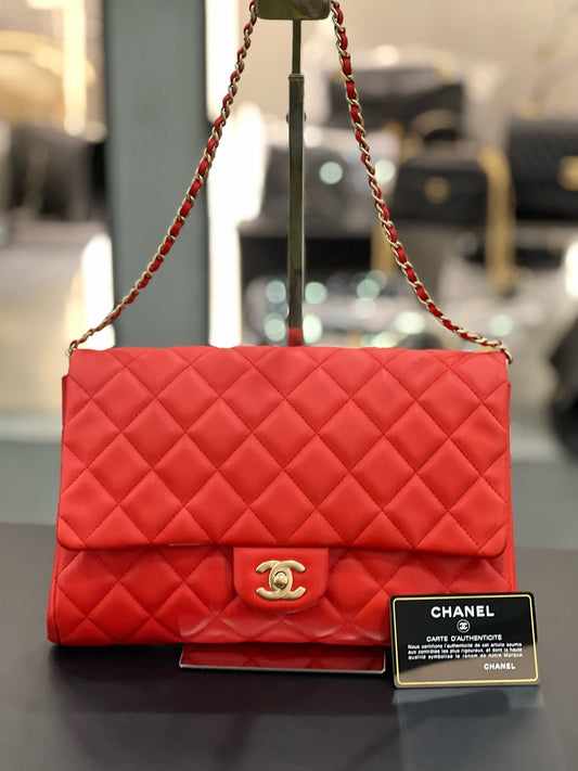 Chanel - Timeless/Classique - Leather - Red - (medium)