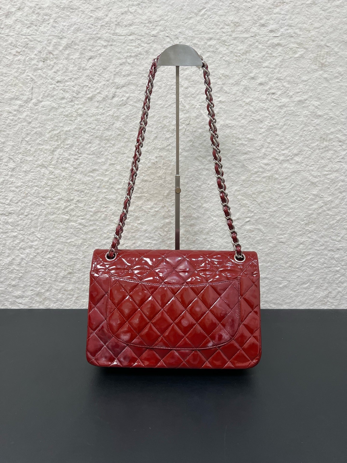 Chanel - Timeless/Classique - Patent leather - Burgundy - (large)