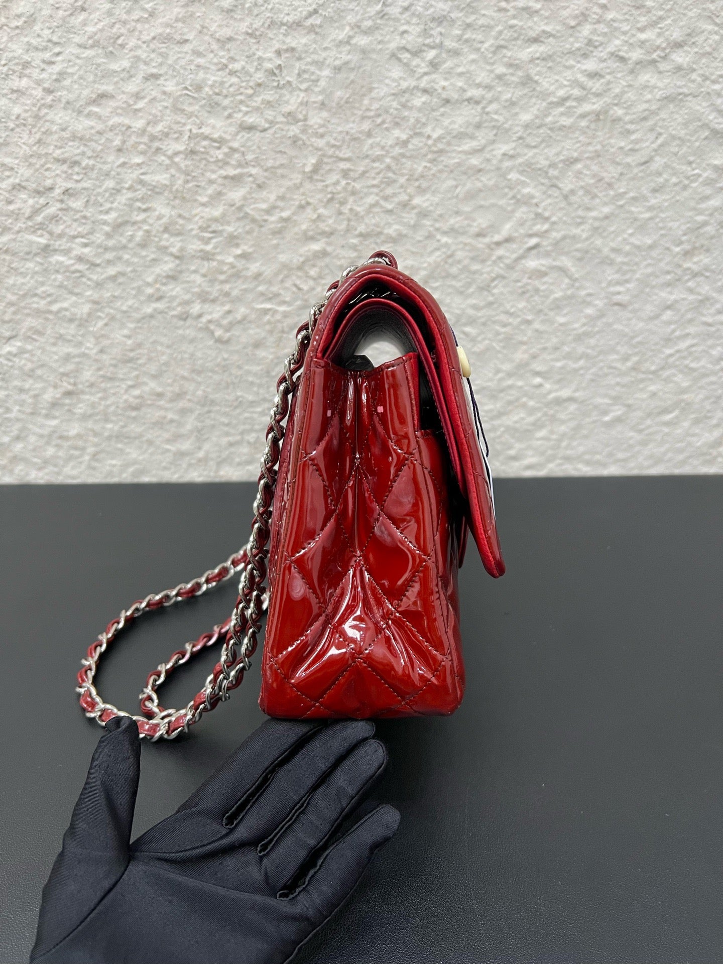 Chanel - Timeless/Classique - Patent leather - Burgundy - (large)