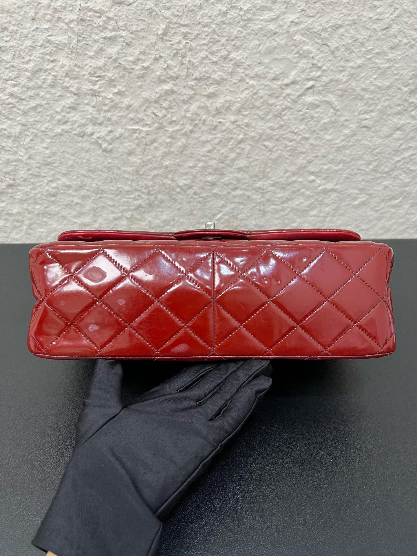 Chanel - Timeless/Classique - Patent leather - Burgundy - (large)