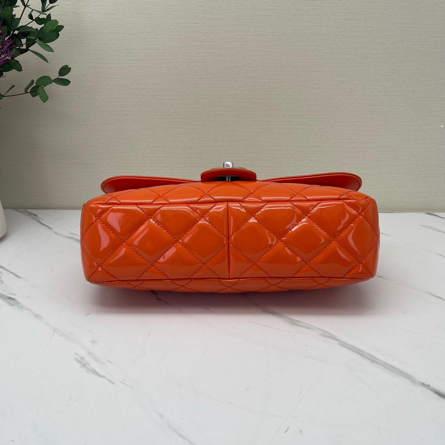 Chanel - Timeless/Classique - Patent leather - Orange - (small)