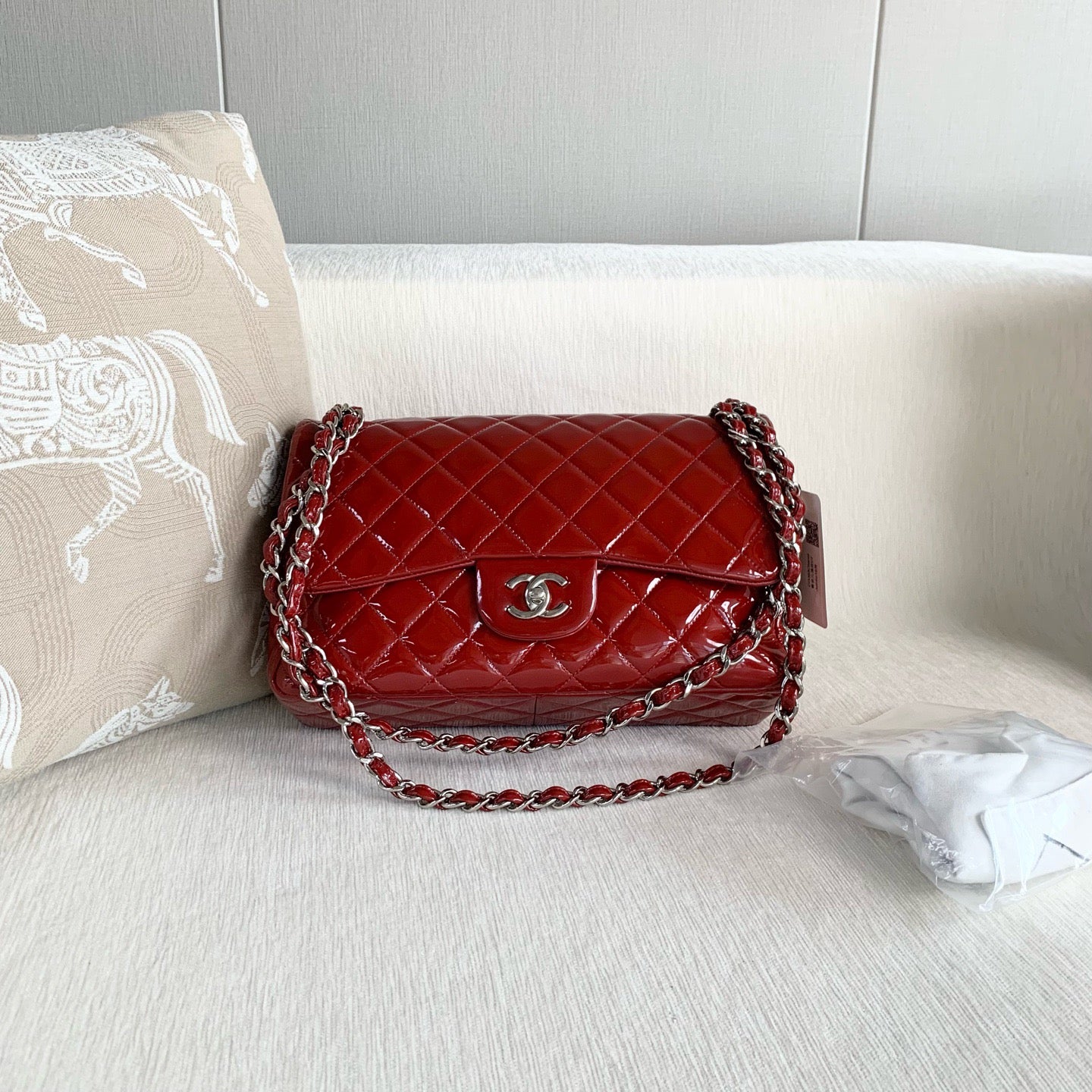 Chanel - Timeless/Classique - Patent leather - Red - (Large)