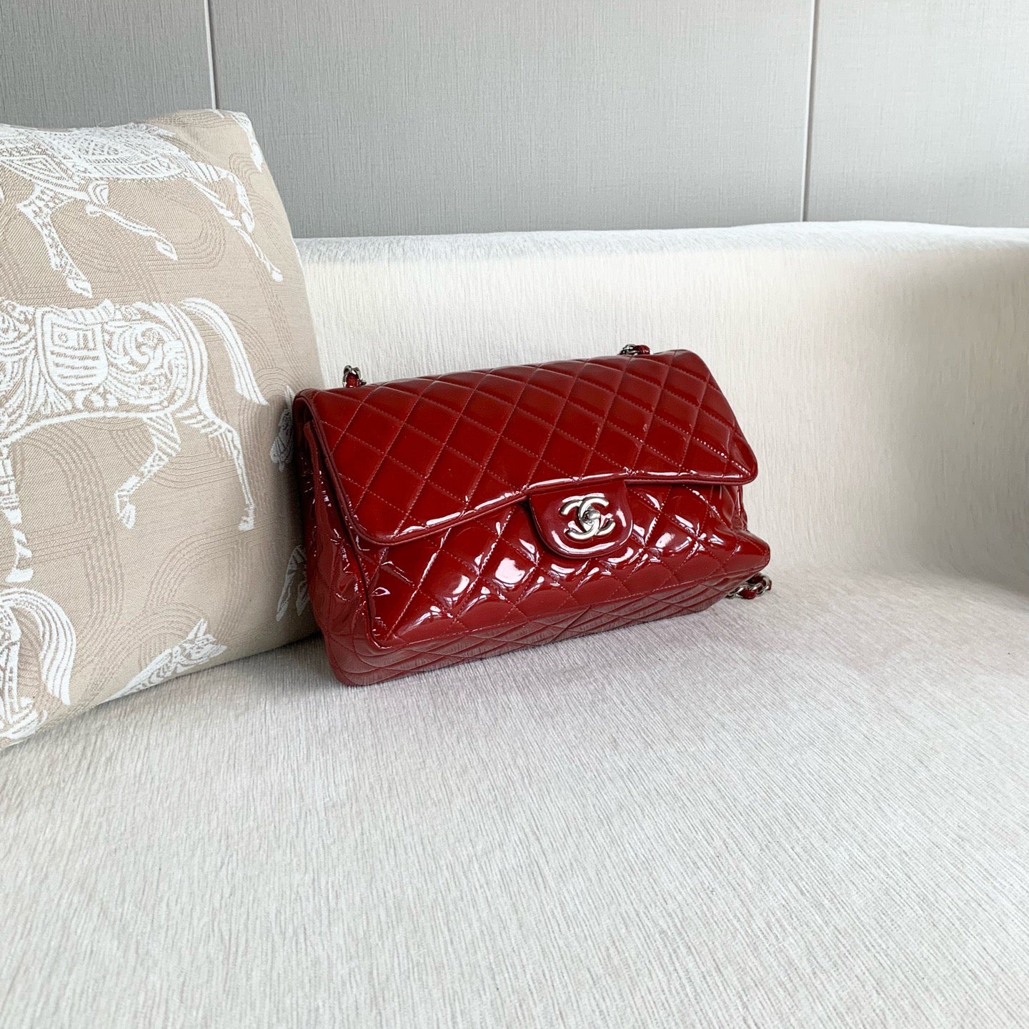 Chanel - Timeless/Classique - Patent leather - Red - (Large)