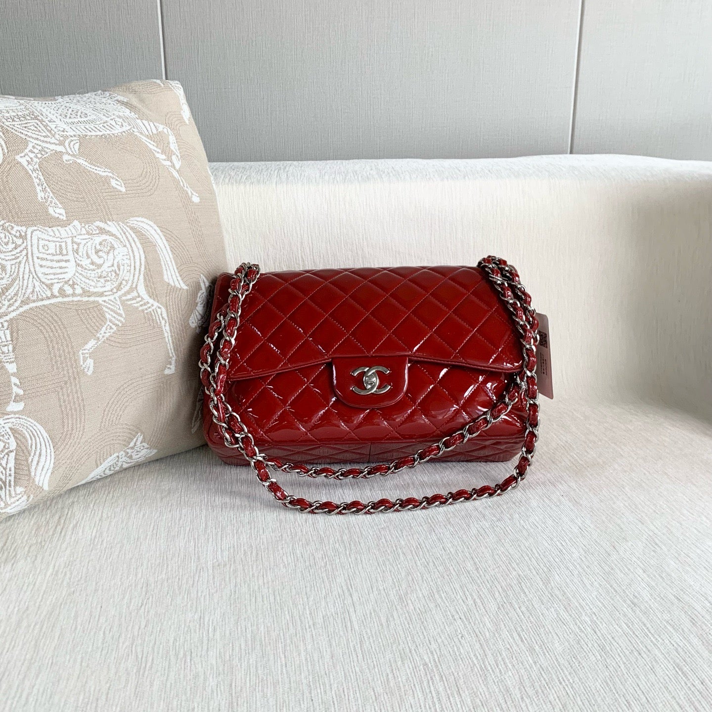 Chanel - Timeless/Classique - Patent leather - Red - (Large)