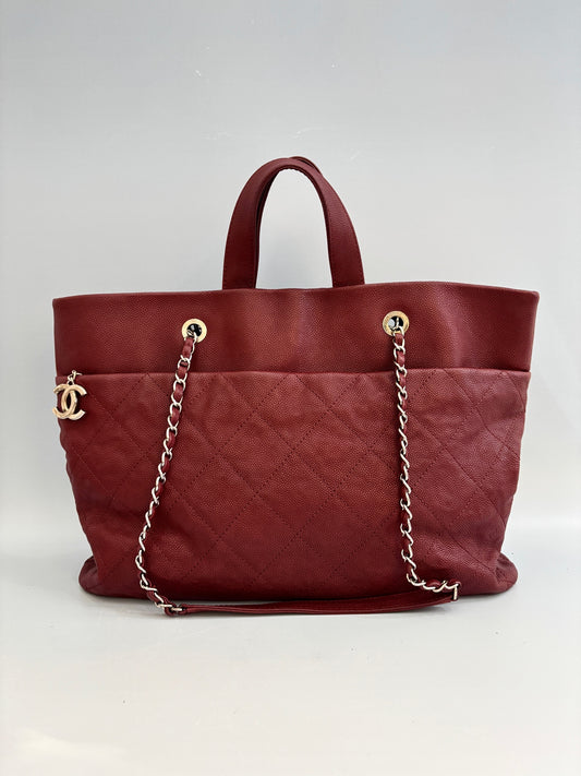 Chanel - Tote - Leather - Burgundy