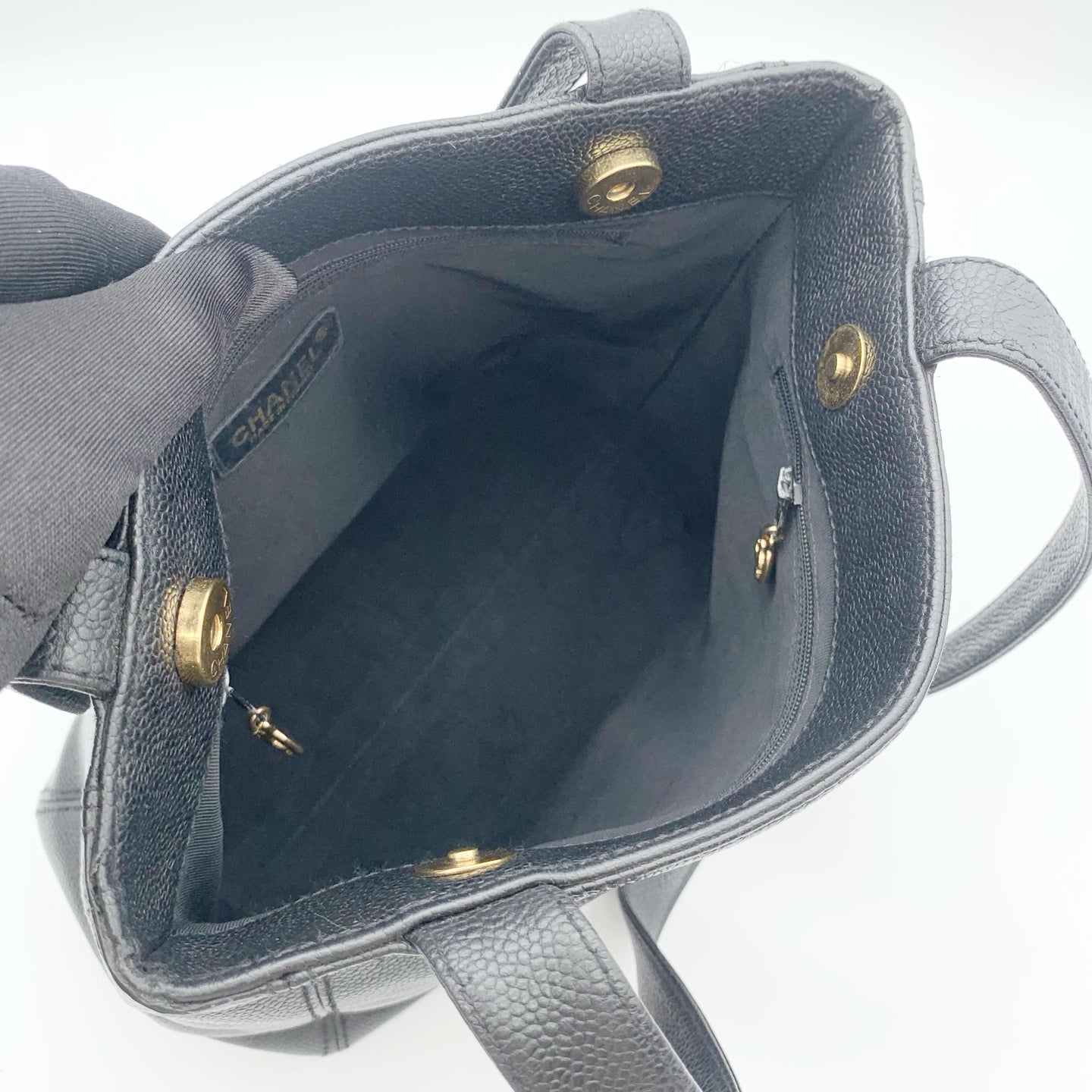 Chanel - Tote Bag - Leather - Black - (small)