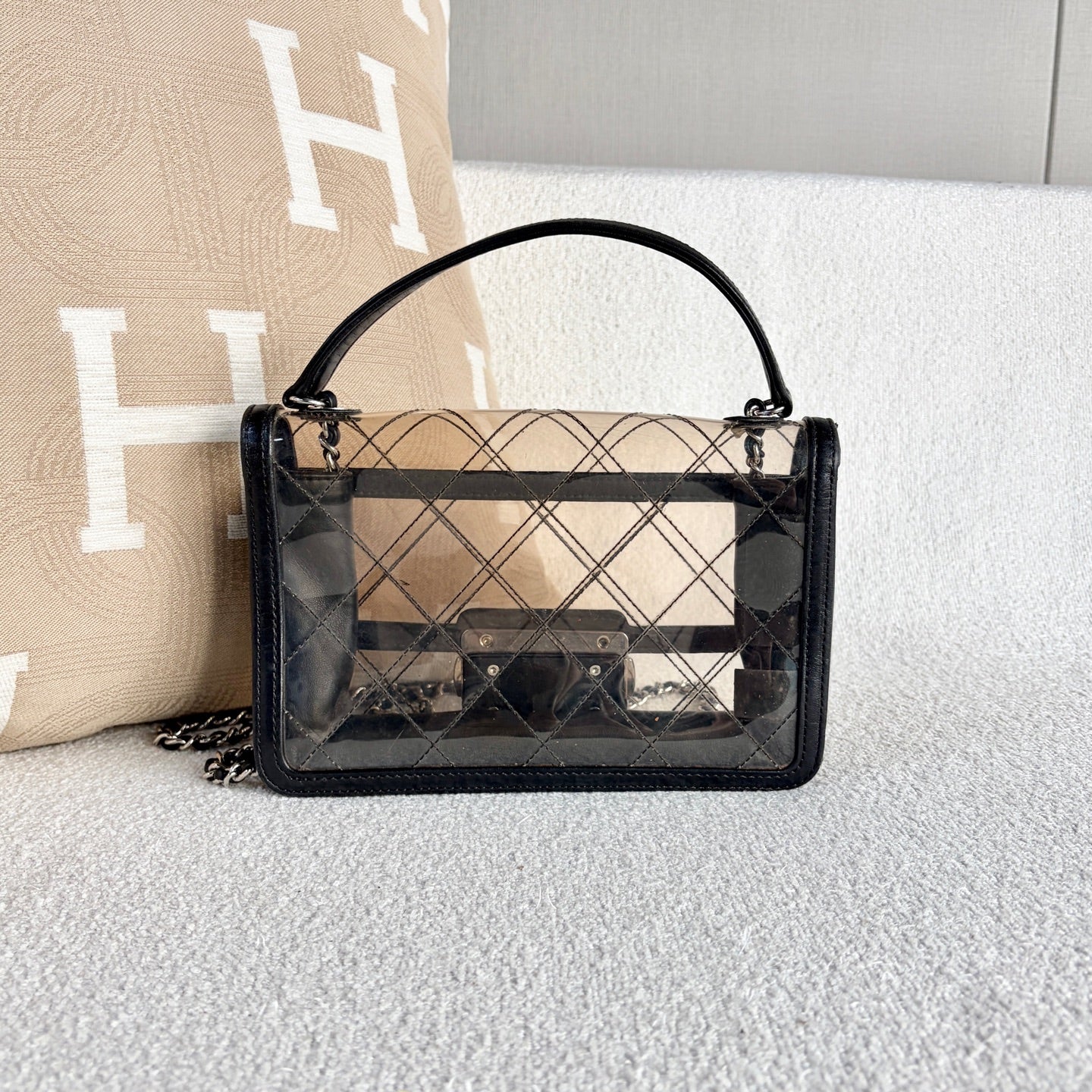 Chanel - Transparent Jelly Flap Bag with Enamel Buckle (24 Series) - PVC with Leather trim - Black - (mini)