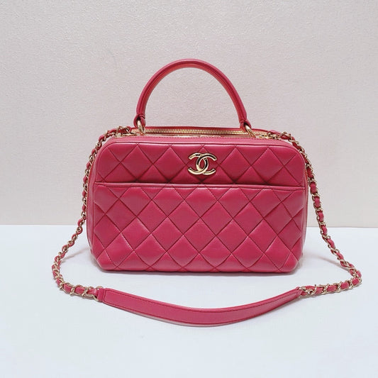 Chanel - Trendy CC Bowling Bag - Lambskin leather - Pink with Gold-Tone Hardware - (medium)