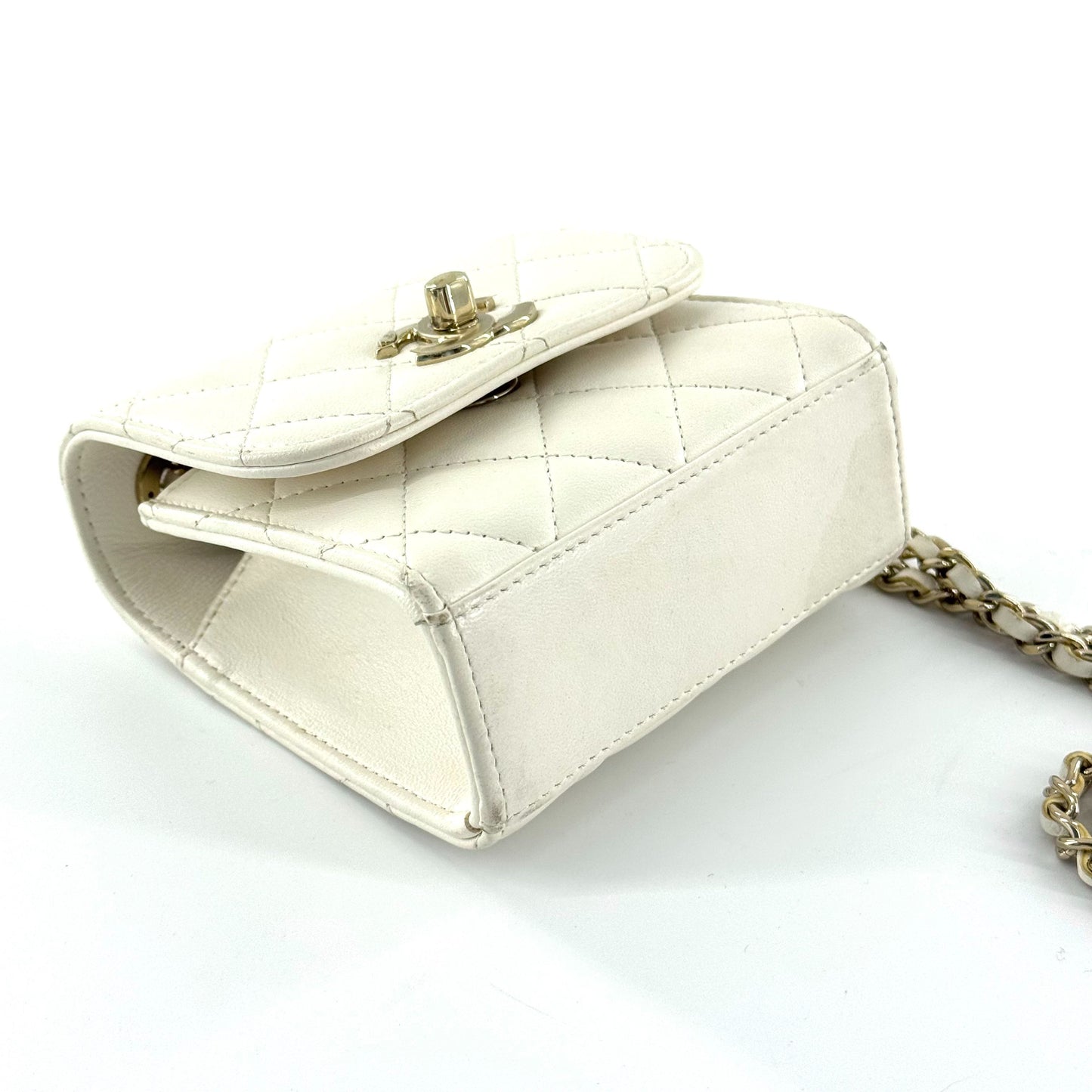 Chanel - Trendy CC Mini Chain Bag - Lambskin leather - White - (mini)
