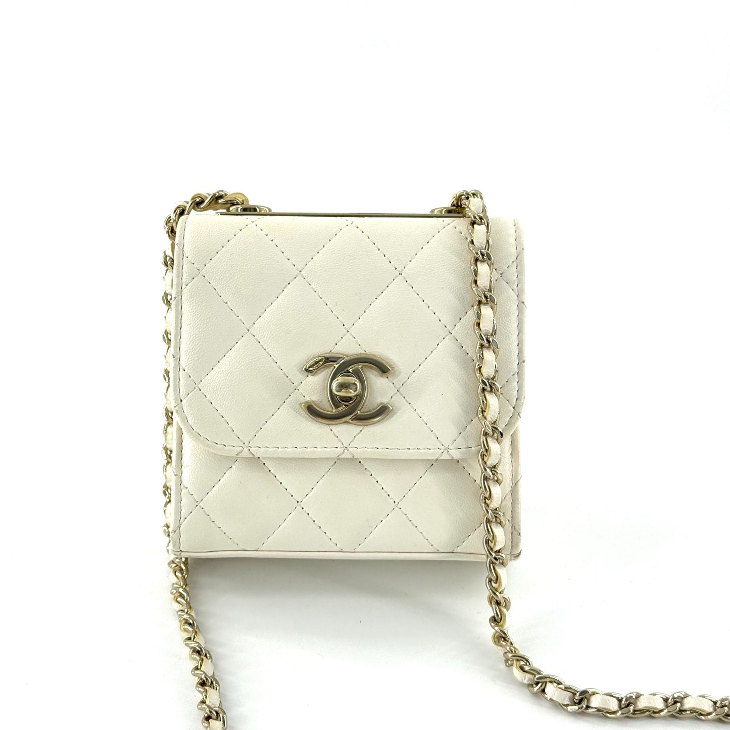 Chanel - Trendy CC Mini Chain Bag - Lambskin leather - White - (mini)