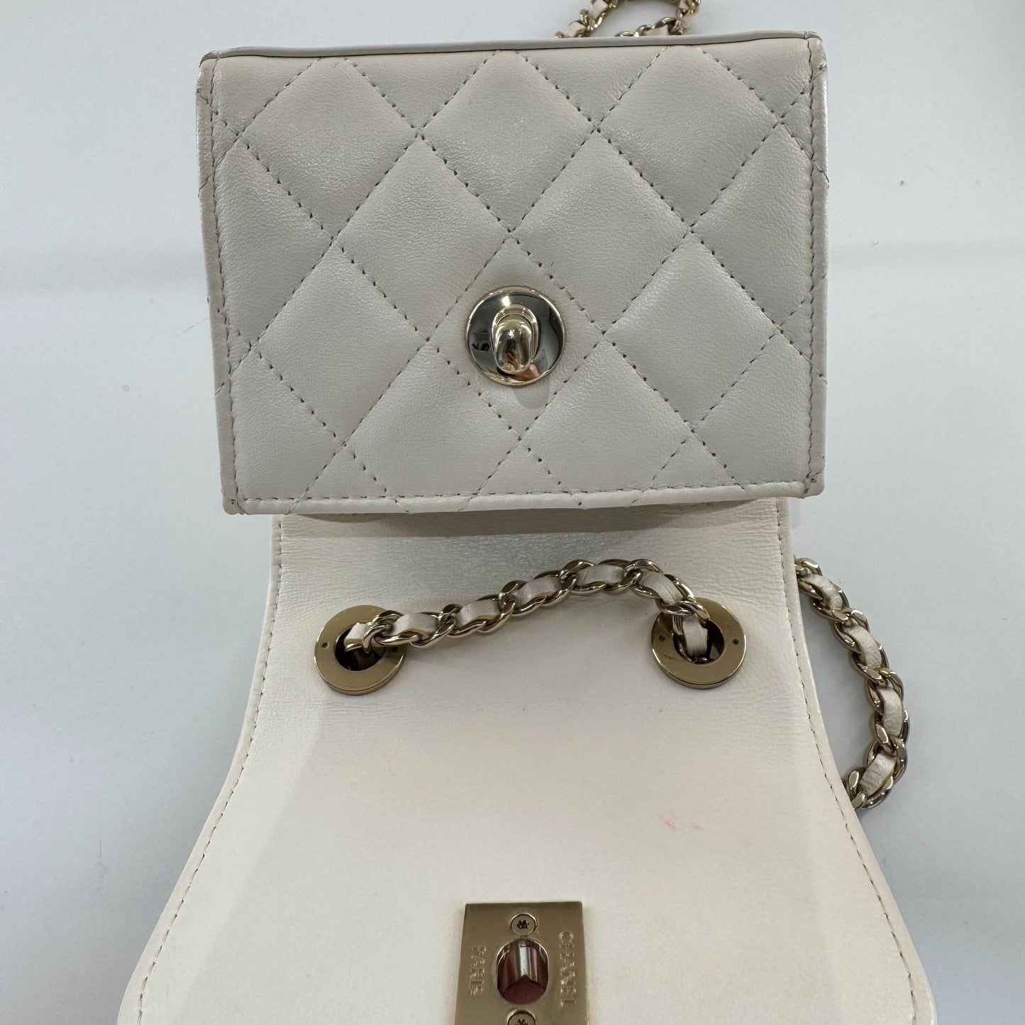 Chanel - Trendy CC Mini Chain Bag - Lambskin leather - White - (mini)