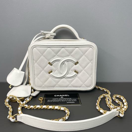 Chanel - Vanity Case - Leather - White - (small)