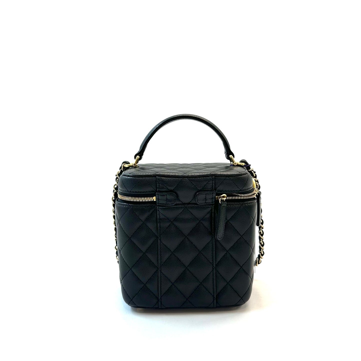 Chanel - Vertical Box Vanity Case - Leather - Black