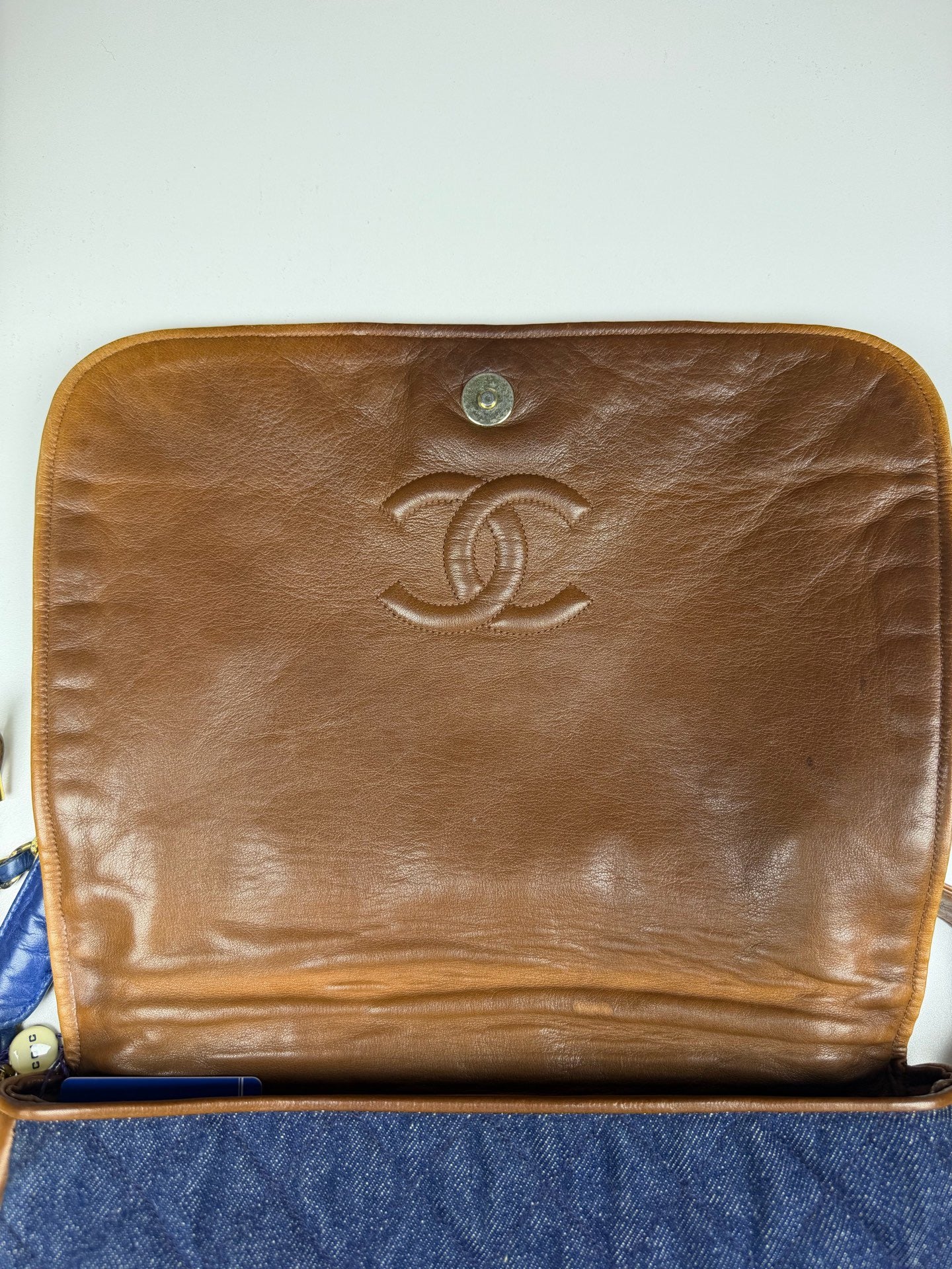 Chanel - Vintage Flap Bag - Denim - Blue - (Other)